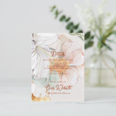 Wedding Details Card | Blush Peach Floral Informatiekaartje (Staand voorkant)