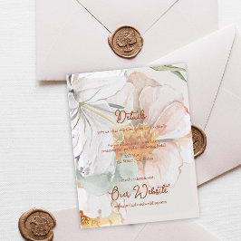 Wedding Details Card | Blush Peach Floral Informatiekaartje