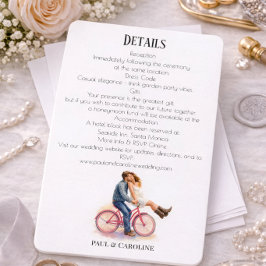 Wedding Details Card Romantic Bicycle Theme Informatiekaartje