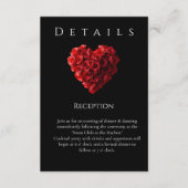 Wedding Details-Heart Shaped Red Roses Informatiekaartje (Voorkant)