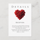 Wedding Details-Heart Shaped Red Roses Informatiekaartje (Voorkant)