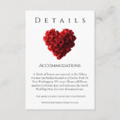 Wedding Details-Heart Shaped Red Roses Informatiekaartje (Achterkant)