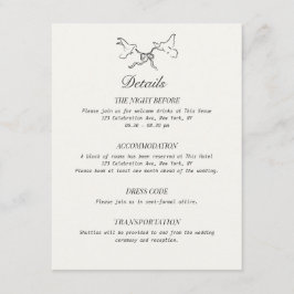 Wedding Details Illustrated Birds Informatiekaartje