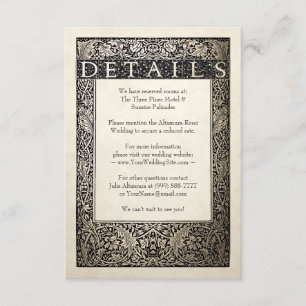 Wedding Details Kaart Champagne Ivy Collectie