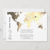Wedding details map watercolor blue bedankkaart (Voorkant)