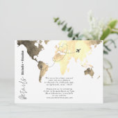 Wedding details map watercolor blue bedankkaart (Staand voorkant)
