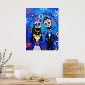 Wedding Dia de los Muertos Couple Poster (Keuken)