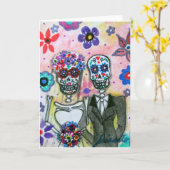 Wedding Dia DE los Muertos door Prisarts Kaart (Gele Bloem)