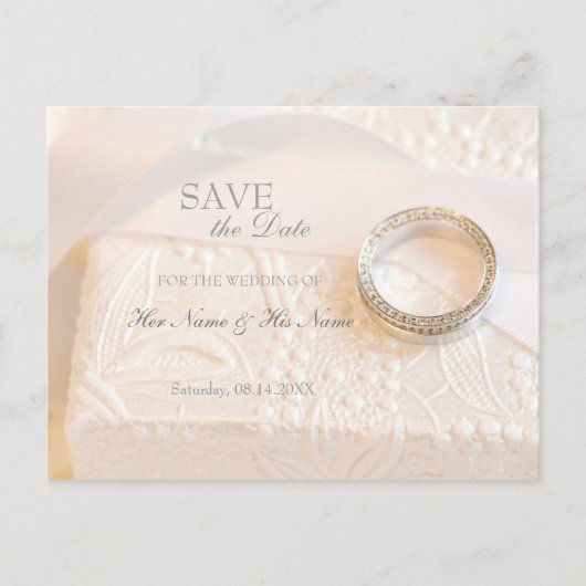 Wedding Diamonds Ring Save the Date Uitnodiging (Voorkant)