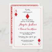 Wedding Diamonds Spelen Kaart King Queen Uitnodige (Voorkant / Achterkant)