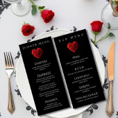 Wedding Dinner and Bar Menu-Heart Shaped Red Roses Menu