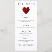 Wedding Dinner and Bar Menu-Heart Shaped Red Roses Menu (Achterkant)