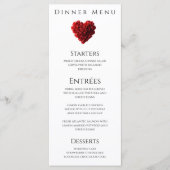 Wedding Dinner and Bar Menu-Heart Shaped Red Roses Menu (Voorkant)
