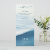 Wedding Dinner and Bar Menu Serene Blue Beach   (Staand voorkant)