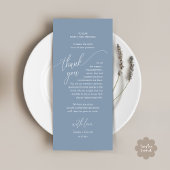 Wedding Dinner Place Setting Modern Thank You Card Programmakaart