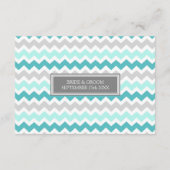 Wedding Direction Cards Blauwgroen Gray Chevron Informatiekaartje (Achterkant)