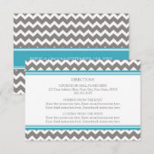 Wedding Direction Cards Blue Gray Chevron Informatiekaartje (Voorkant / Achterkant)