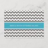 Wedding Direction Cards Blue Gray Chevron Informatiekaartje (Achterkant)