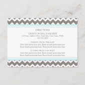 Wedding Direction Cards Blue Gray Chevron Informatiekaartje (Voorkant)