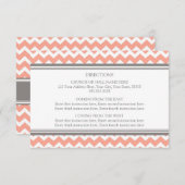 Wedding Direction Cards Coral Gray Chevron Informatiekaartje (Voorkant / Achterkant)