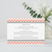 Wedding Direction Cards Coral Gray Chevron Informatiekaartje (Staand voorkant)