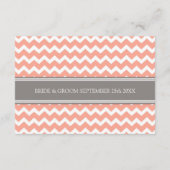 Wedding Direction Cards Coral Gray Chevron Informatiekaartje (Achterkant)