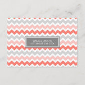 Wedding Direction Cards Coral Gray Chevron Informatiekaartje (Achterkant)