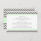 Wedding Direction Cards Mint Gray Chevron Informatiekaartje (Voorkant / Achterkant)