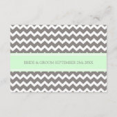 Wedding Direction Cards Mint Gray Chevron Informatiekaartje (Achterkant)