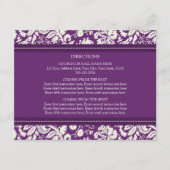 Wedding Direction Cards Plum Damask Informatiekaartje (Voorkant)