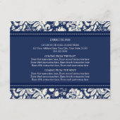 Wedding Direction-kaarten Blue Damask Informatiekaartje (Voorkant)