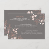 Wedding Direction Kaarten Grijze Floral (Voorkant / Achterkant)