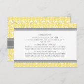 Wedding Direction-kaarten Lemon Grey Damask Informatiekaartje (Voorkant / Achterkant)
