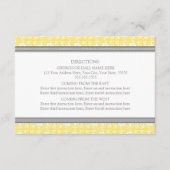 Wedding Direction-kaarten Lemon Grey Damask Informatiekaartje (Voorkant)