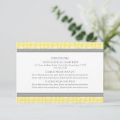 Wedding Direction-kaarten Lemon Grey Damask Informatiekaartje (Staand voorkant)
