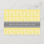 Wedding Direction-kaarten Lemon Grey Damask Informatiekaartje (Achterkant)