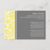 Wedding Direction-kaarten Lemon Grey Damask Informatiekaartje (Voorkant)