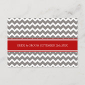 Wedding Direction Kards Red Gray Chevron Informatiekaartje (Achterkant)
