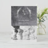 Wedding Dirty Alternative Photo Couple Chalkboard Kaart (Staand voorkant)