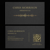 Wedding DJ Music Black Gold QR Code Professional Visitekaartje