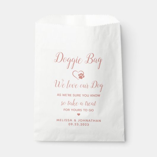 Wedding Doggie Personaliseer Roos Gold Pet-behande Bedankzakje (Voorkant)