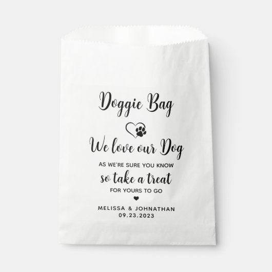 Wedding Doggie Personalized Biscuit Bar Pet Tredes Bedankzakje (Voorkant)