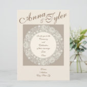 Wedding Doily Wedding Uitnodiging (Staand voorkant)