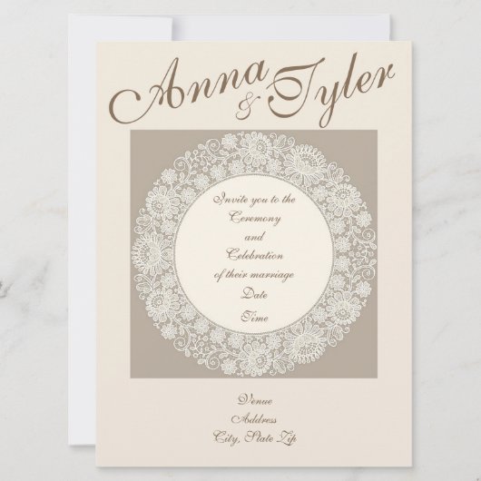 Wedding Doily Wedding Uitnodiging (Voorkant)