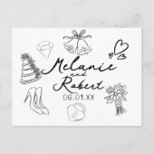 Wedding Doodle Save the Dates Wedding Anniversary  Feestdagenkaart (Voorkant)