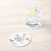 Wedding Doodle Save the Dates Wedding Anniversary  Ronde Kartonnen Onderzetter (Insitu)