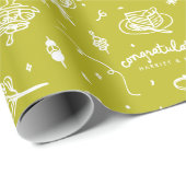 Wedding doodles customizable design cadeaupapier (Rol Hoek)