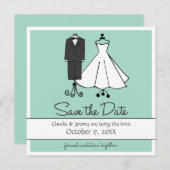 Wedding Doodles | Datum opslaan Save The Date (Voorkant / Achterkant)