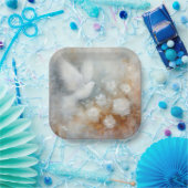 Wedding Dove Bloemen Papier Borden Papieren Bordje (Feest)