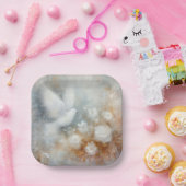 Wedding Dove Bloemen Papier Borden Papieren Bordje (Feest)